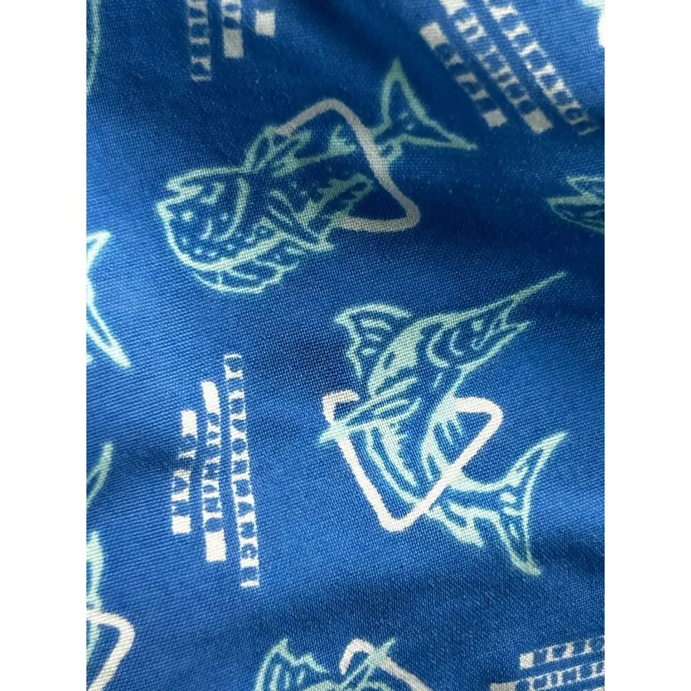 Columbia PFG Fish Print Swim Trunks Men's XL Blue Mesh Lined Fishing Shorts